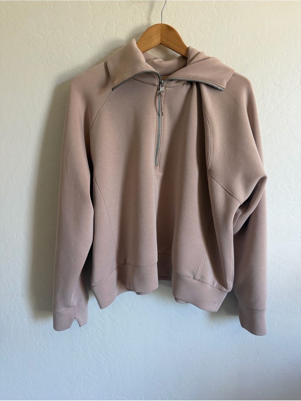 Spanx AirEssentials Half Zip Pullover - Taupe / Beige (Size 1X )